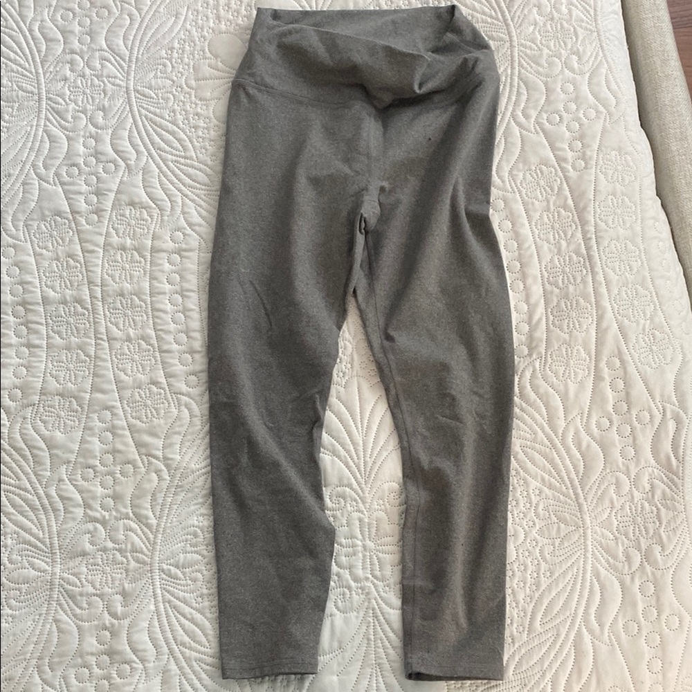 Light Gray Full-Length Elasticized Leggings